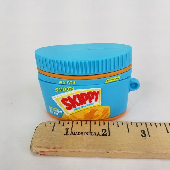 Airpods Pro Case Skippy Peanut Butter 3D Silicone w Clip Soft Cover 2.5"x0.75" - Picture 9 of 13